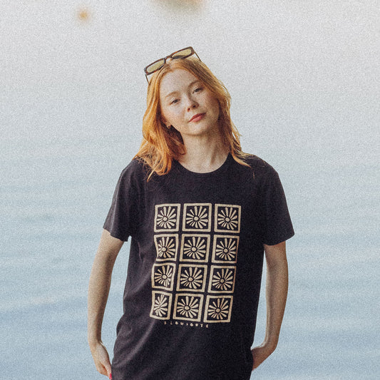 Sun Grid Organic Cotton T-shirt - Black