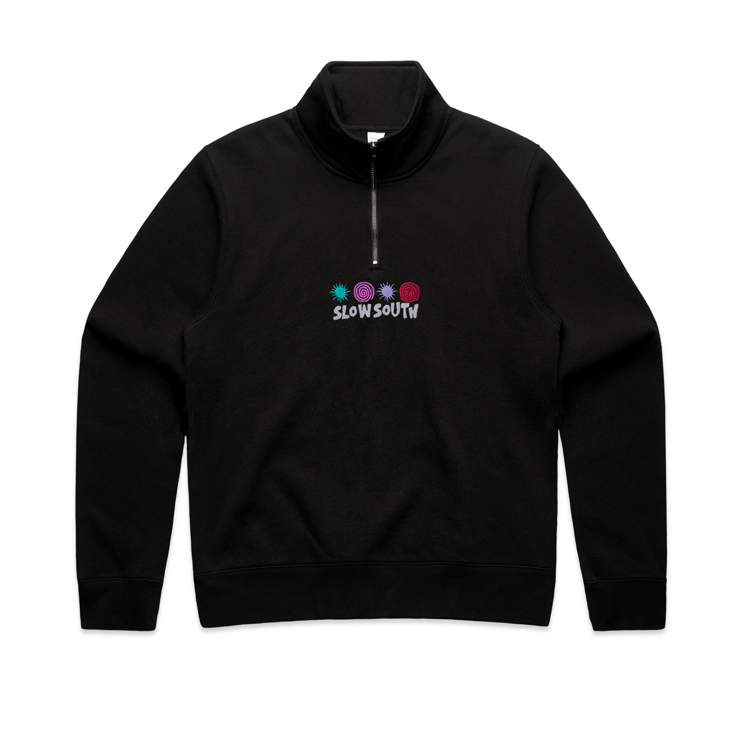 Sweatshirt mit halbem Reißverschluss und Emblem