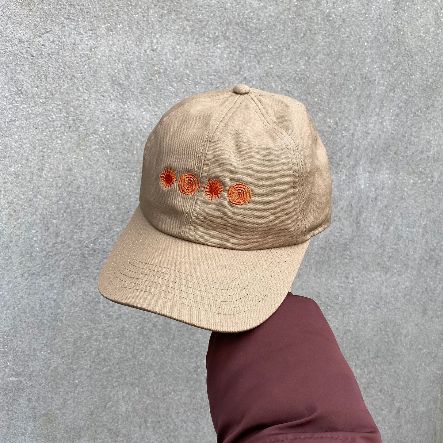 Emblem Embroidered Organic Cotton Cap - Tan - Sample